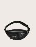 Heart Decor Zip Front Fanny Pack