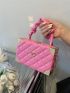 Mini Quilted Detail Bow Decor Chain Box Bag