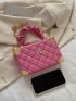 Mini Quilted Detail Bow Decor Chain Box Bag