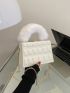 Mini Crocodile Embossed Fuzzy Chain Box Bag