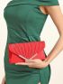 Metal Decor Ruched Evening Bag