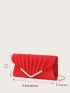 Metal Decor Ruched Evening Bag