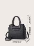 Crocodile Embossed Square Bag Crocodile Embossed Shoulder Tote Bag, Women's Large Capacity Solid Color Handbag For Work & Shopping, Mothers Day Gift For Mom