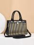 Striped Pattern Square Bag