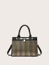 Striped Pattern Square Bag