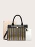 Striped Pattern Square Bag