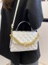 Chain Decor Quilted Flap Square Bag