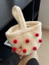 Pom Pom Decor Fluffy Bucket Bag