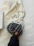 Mini Plaid Pattern Chain Tweed Satchel Bag