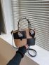 Mini Two Tone Twilly Scarf Decor Bucket Bag