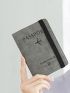 Airplane & Letter Embossed Passport Case