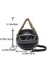 Mini Letter Graphic Chain Circle Bag