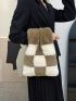 Two Tone Fluffy Square Bag