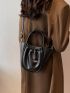 Double Handle Ruched Bag