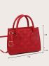 Mini Neon Red Embossed Detail Square Bag