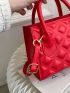 Mini Neon Red Embossed Detail Square Bag