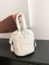 Letter Embroidery Fluffy Bucket Bag