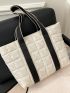 Minimalist Quilted Shoulder Tote Bag