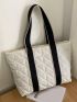 Minimalist Quilted Shoulder Tote Bag