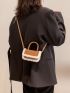 Mini Fuzzy Trim Flap Square Bag