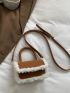 Mini Fuzzy Trim Flap Square Bag