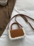 Mini Fuzzy Trim Flap Square Bag