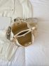 Twilly Scarf & Chain Decor Bucket Bag