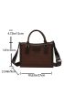 Crocodile Embossed Double Handle Square Bag