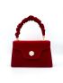 Neon Red Flower Decor Flap Square Bag