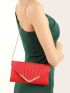 Metal Decor Ruched Evening Bag