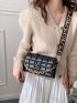 Quilted Chain Flap Square Bag