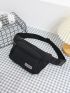 Letter Graphic Zip Front Waist Bag