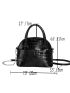 Mini Crocodile Embossed Chain Dome Bag