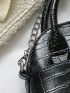 Mini Crocodile Embossed Chain Dome Bag