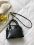 Mini Crocodile Embossed Chain Dome Bag