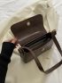 Minimalist Metal Decor Flap Square Bag