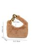 Minimalist Fuzzy Chain Hobo Bag