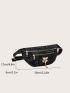 Floral Jacquard Bow Decor Fanny Pack