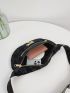 Floral Jacquard Bow Decor Fanny Pack