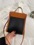 Mini Litchi Embossed Two Tone Square Bag