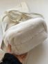 Ruched Detail Fluffy Hobo Bag