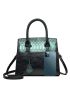 Snakeskin Embossed Square Bag, Mothers Day Gift For Mom