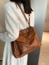 Pocket Front Shoulder Tote Bag