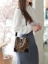 Small Square Bag Leopard Print Letter Graphic Elegant Adjustable-strap