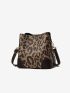 Small Square Bag Leopard Print Letter Graphic Elegant Adjustable-strap