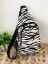 Mini Zebra Striped Pattern Sling Bag