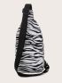 Mini Zebra Striped Pattern Sling Bag