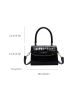 Mini Crocodile Embossed Flap Square Bag