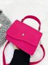 Mini Neon Pink Flap Square Bag