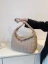 Quilted Design Hobo Bag